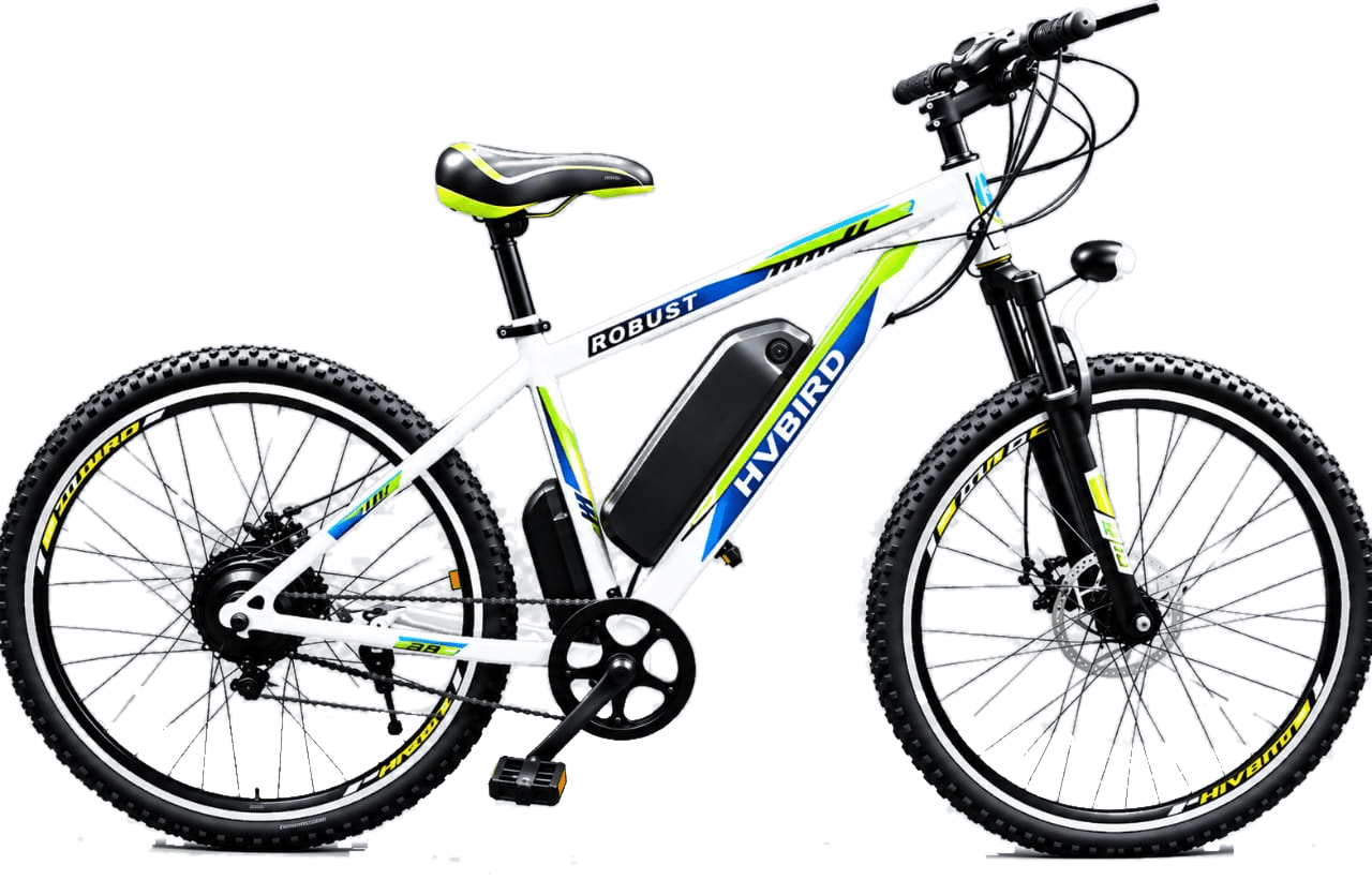 Hi-Bird white electric mountain bike